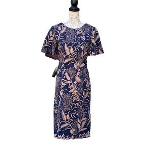 JS Collections Sleeveless V Neck Long Dress in Nude and Aqua 865574